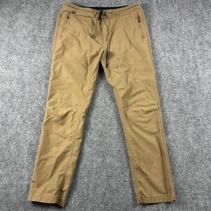 Roark Layover Travel Pants Mens 34 Khaki Tan Drawstring Utility Adventure Cargo